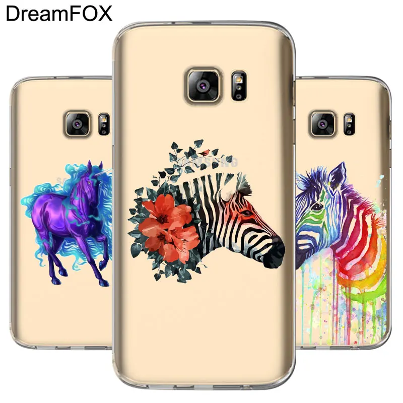 DREAMFOX M378 Art Horse Soft TPU Silicone Case Cover For Samsung Galaxy Note S 3 4 5 6 7 8 9 Edge Plus Grand Prime |