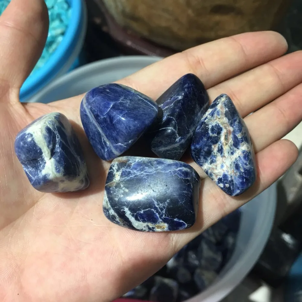 

5pcs Big size Natural sodalite tumbled stone quartz crystal healing meditation home decoration polished stone