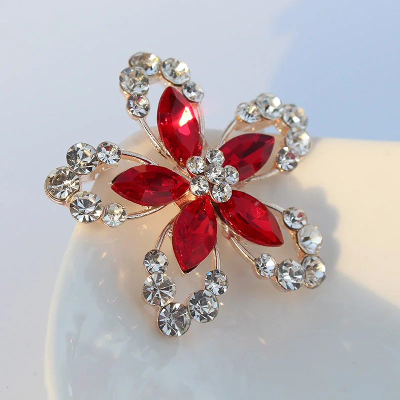 TODOX Brooch new Fashion beauty Women gold Zinc Alloy colorful crystal exquisite flower pins hot sale party wedding Gift for man | Украшения