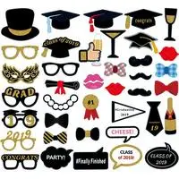 39pcs photobooth Выпускные фото реквизит набор холостяцкая Кепка вечерние принадлежности Выпускной фото стенд реквизит баннеры класса градусов вечерние украшения - Цвет: 39pcs photobooth