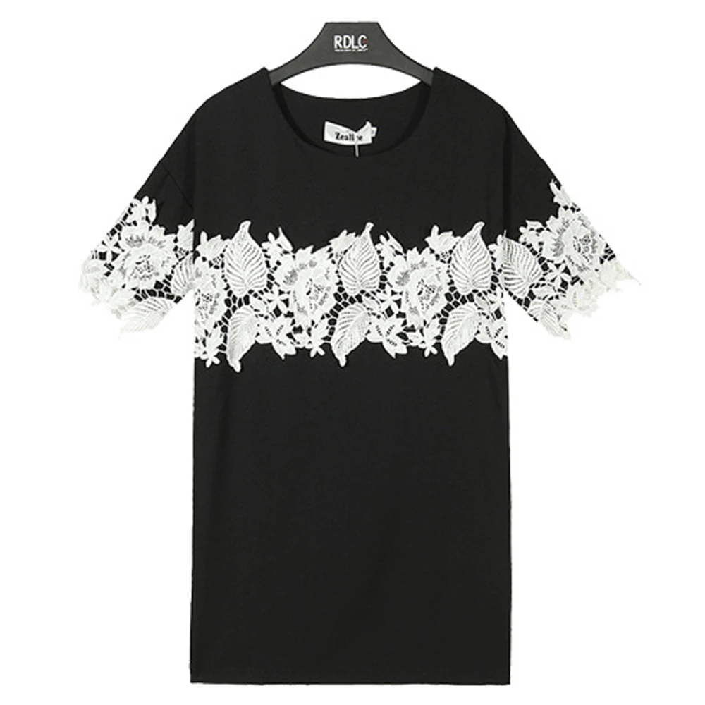Новые поступления летние брендовые кружевные топы футболки женские Кружевная