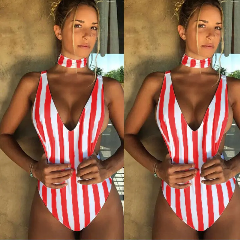 Цельные купальники женские сексуальные купальник бикини Бандаж пуш-ап Мягкий в