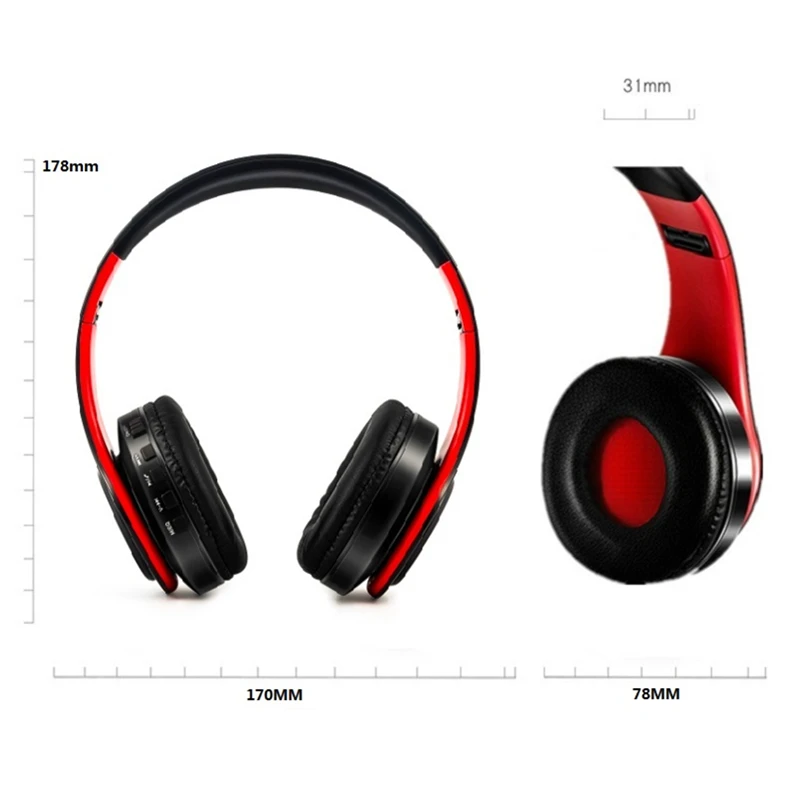 TOPROAD беспроводные Bluetooth наушники Складная стерео гарнитура с микрофоном