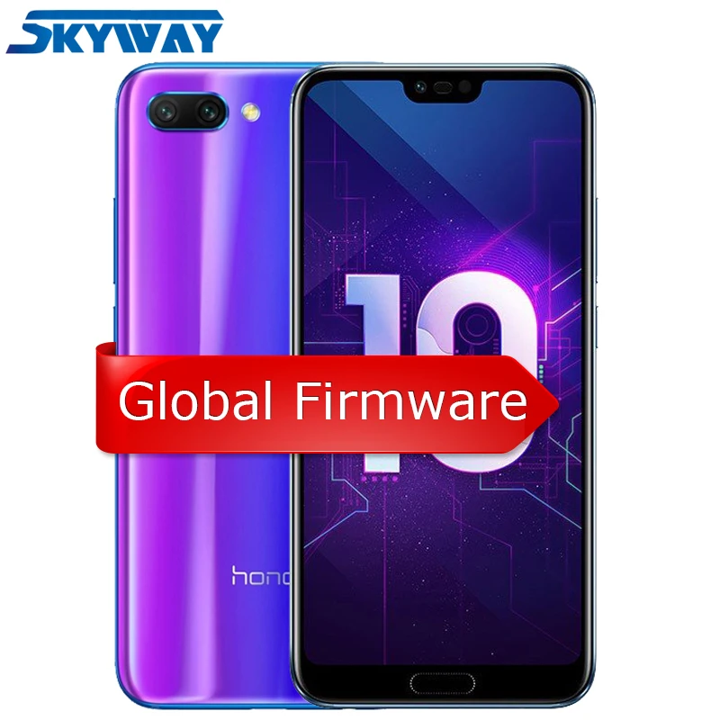Honor 10 Мобильный телефон honor 10 19:9 полный экран 5,84 дюймов AI камера Восьмиядерный отпечаток пальца ID NFC android 8,1