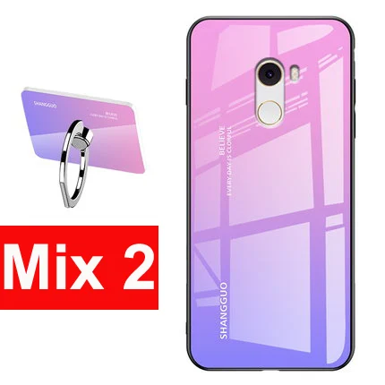 Корпус для xiaomi mi x 2 s mi x2s случае телефон Обложка градиент закалённое Защитное стекло для xiaomi mi x 2 mi x2 крышка shell - Цвет: Mix 2