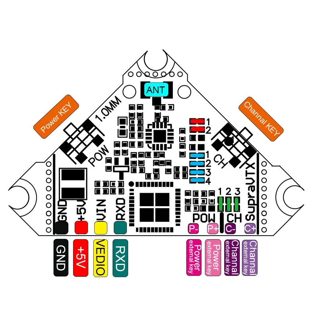 VTX 5 8G 40CH 25mw 100mw 200mw передатчик OSD Регулируемый для матового Bwhoop Mobula7 Mobula 7 FPV гоночный
