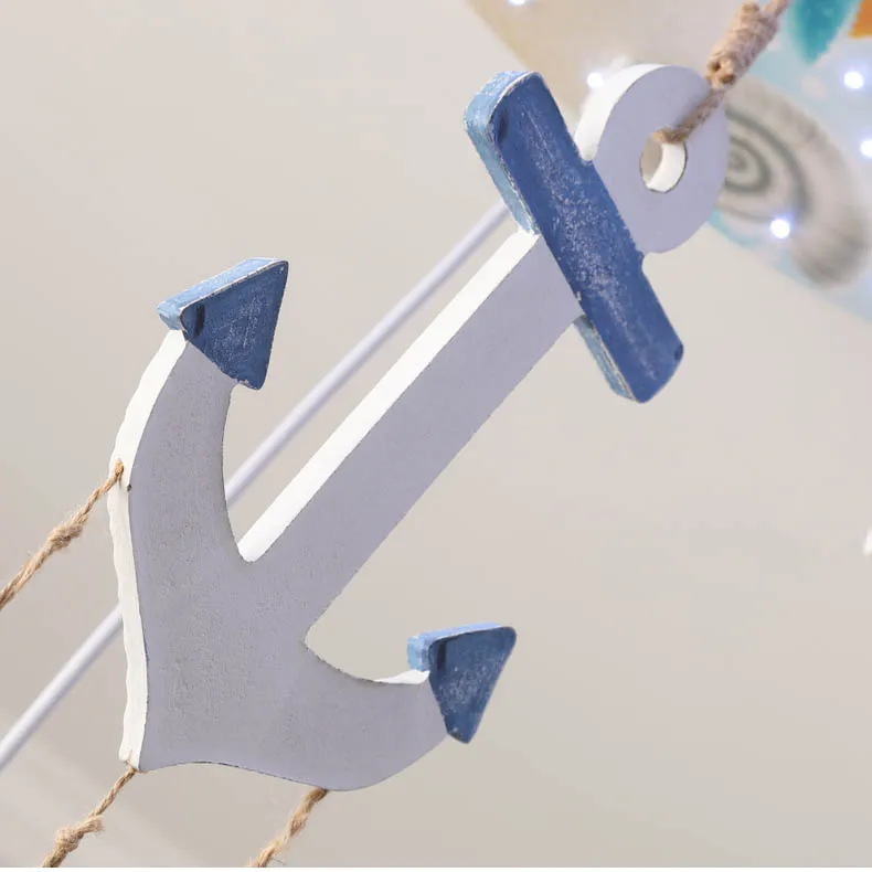 Современный деревянный корабль якорь потолочный светильник для детская мальчик