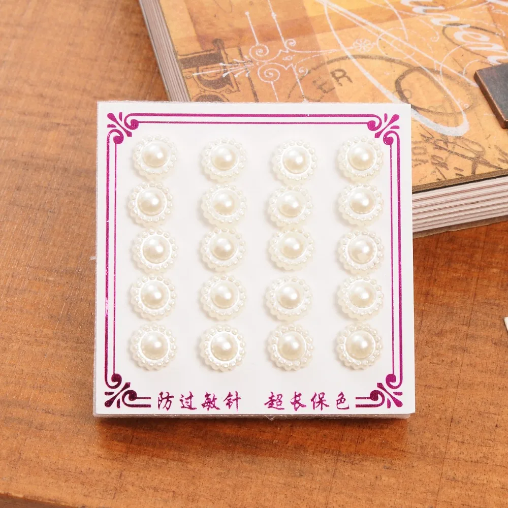 10 пар имитация жемчуга в форме цветка серьги с рисунком для женщин