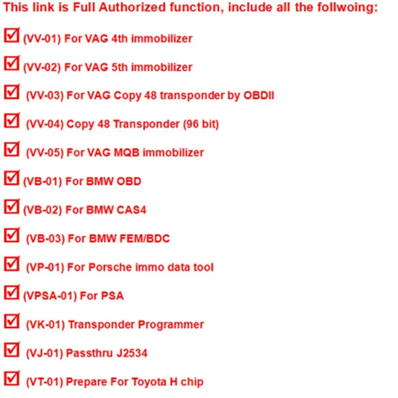 Полный комплект Xhorse VVDI2 V6.8.2 с OBD48 + 96 бит 48 Клон MQB Фем/BDC для BMW 13