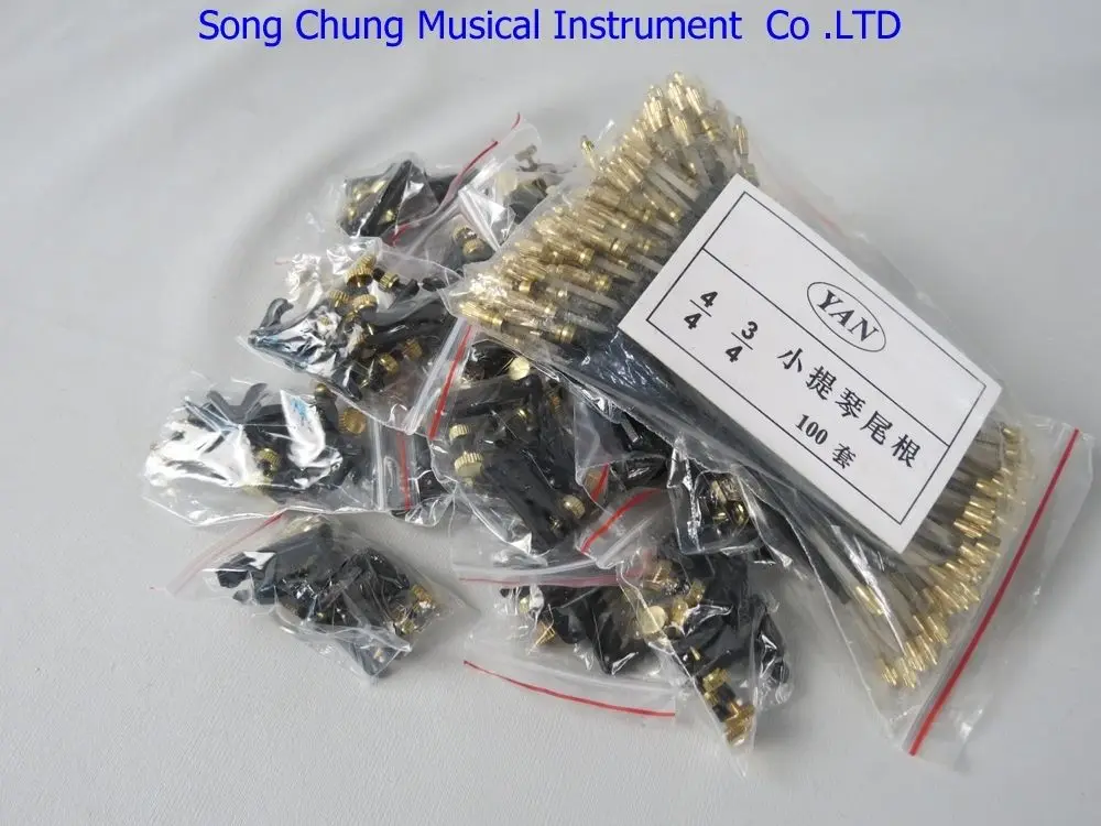 

60 pcs violin black fine tuners +60 pcs violin tail Guts 3/4-4/4