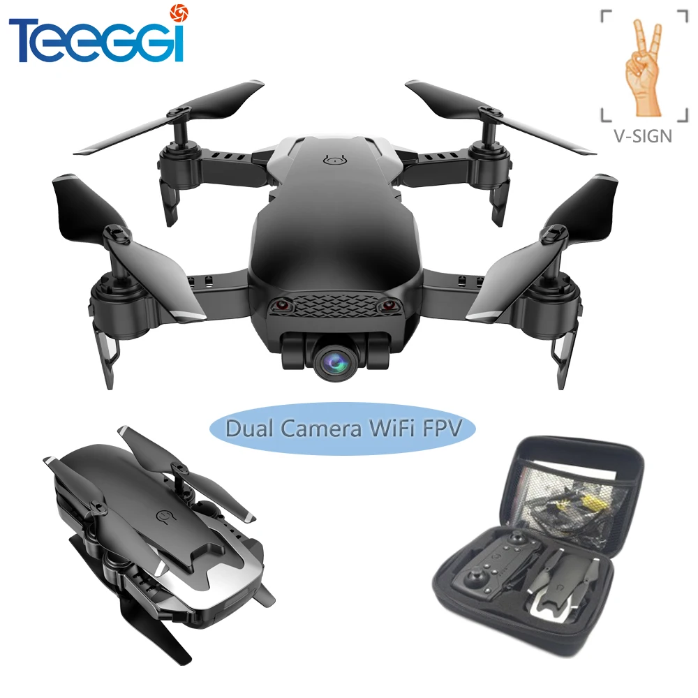 Teeggi M69G FPV селфи Дрон складной Радиоуправляемый Дрон с 1080P HD камерой WiFi оптического позиционирования потока Квадрокоптер VS VISUO XS809HW X12