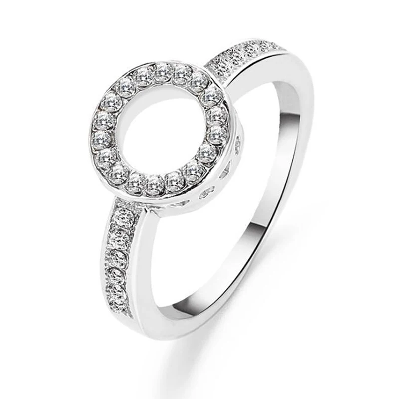 Горячее предложение женские кольца с вырезами сверкающее кольцо из белого