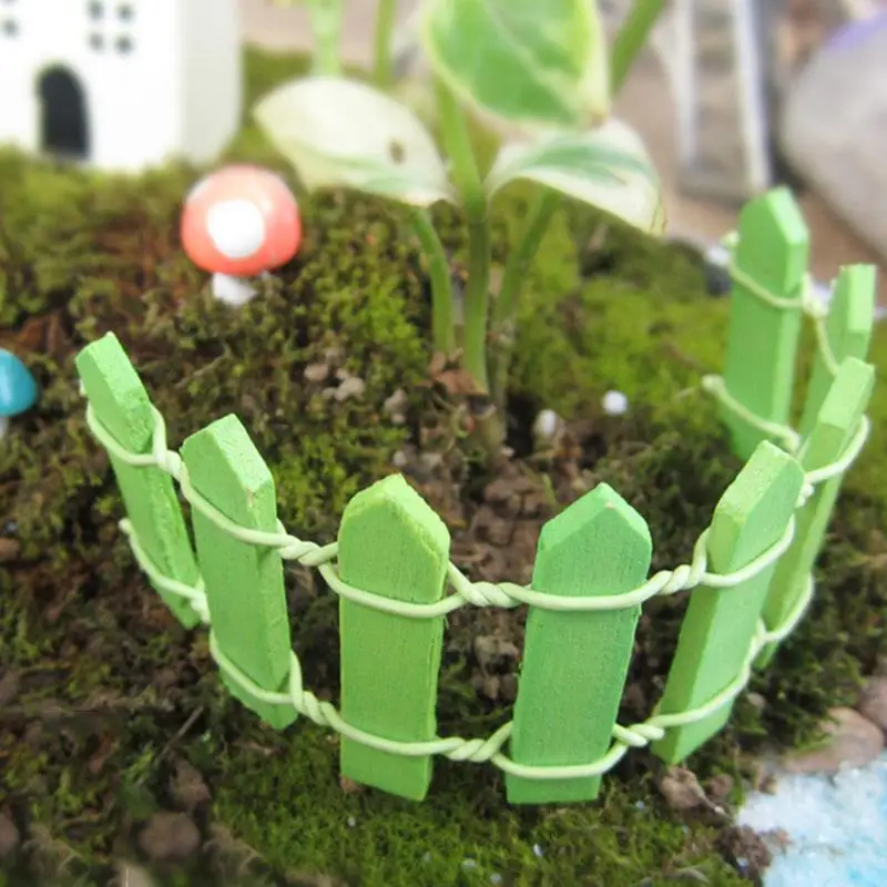 10 цветов 2 шт решетки деревянный забор мини знаки Сказочный кукольный домик