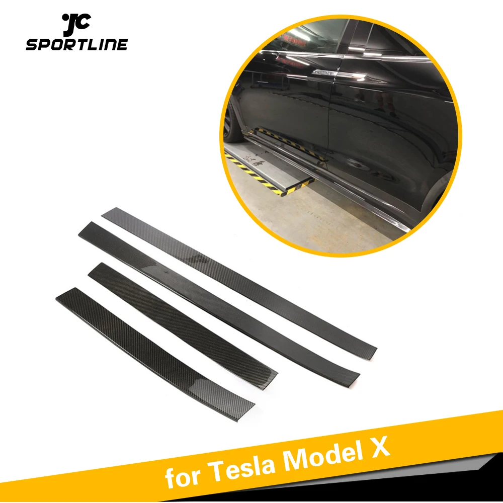 Удлинитель для боковой юбки Tesla Model X 2016 2018 из углеродного волокна|Амортизаторы| |
