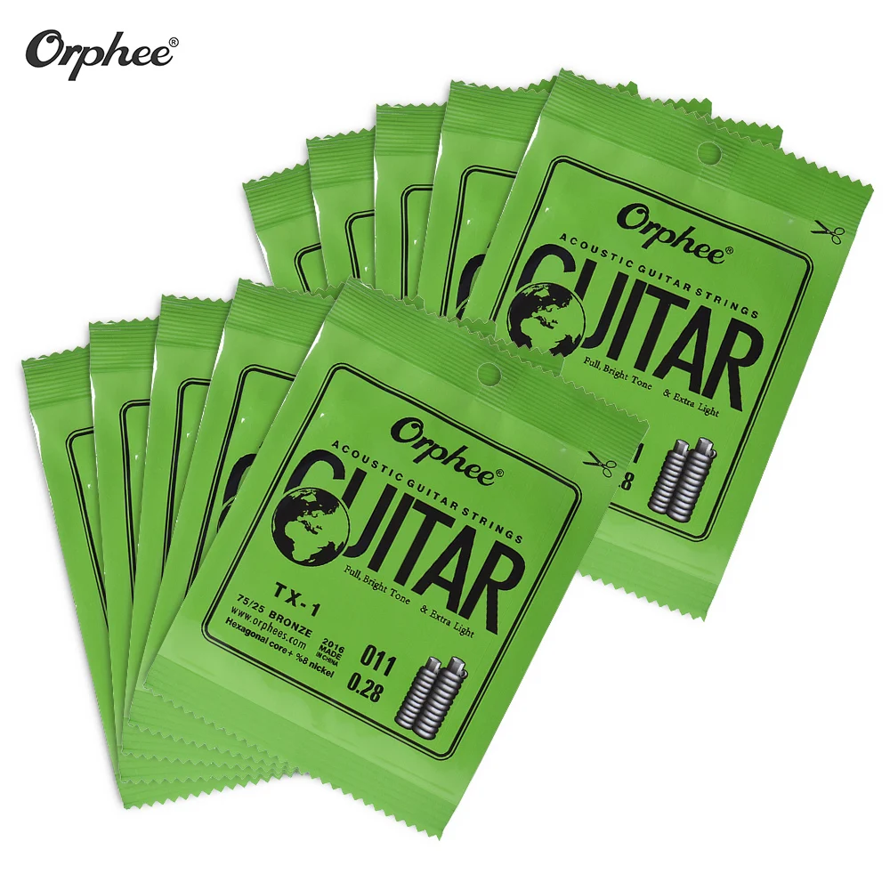 Orphee TX 1 Сменные Струны для Акустическая гитара игры в стиле фолк 1st E стринг (.010) 10
