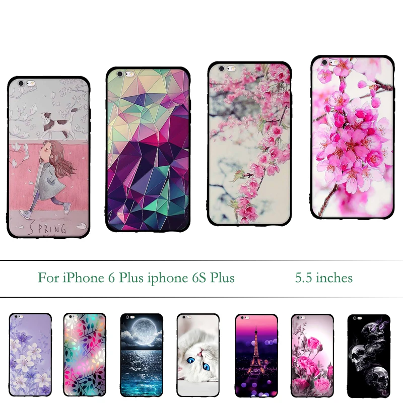 Чехол для iphone 6 Plus 6S чехол Мягкий ТПУ силиконовый задней крышки оболочка Чехлы