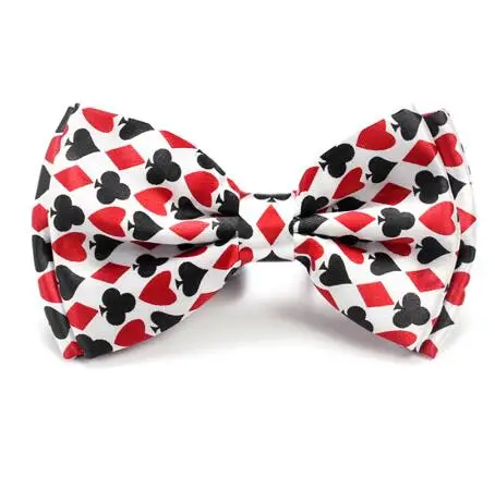 10pcs/lot Gentleman Bow ties Fashion BrandPlaying Card / Poker Red Black Bow tie Men's Unisex Tuxedo Dress Bow Tie Party Tie 8pcs lot cherry blossoms bow tie pure color sakula beautiful tie for japanese school uniform sailor dress bow tie