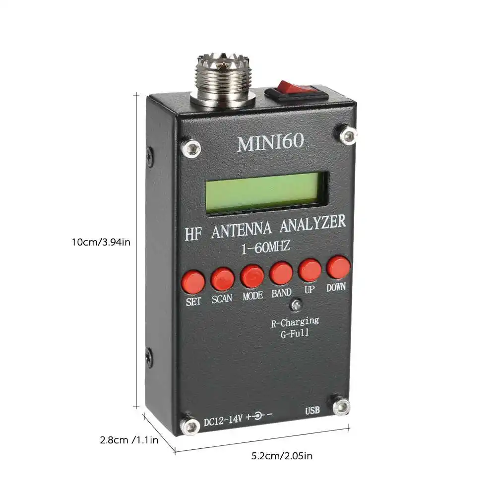 Bluetooth Android HF ANT SWR Antenna Analyzer 1-60MHz Mini60 Meter DC12-24V USB | Инструменты