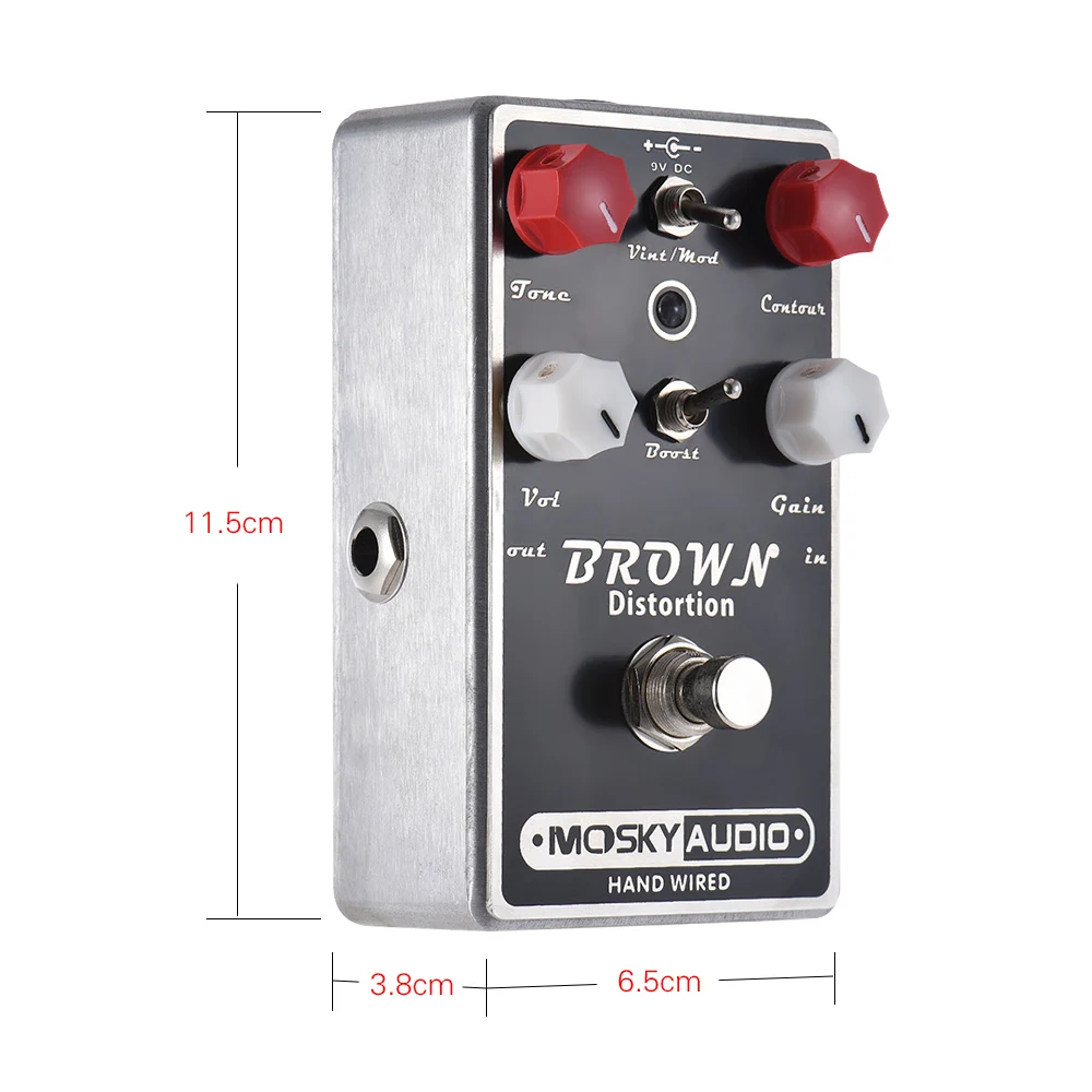 

MOSKY BROWN High-quality Distortion Guitar Effect Pedal Full Metal Shell True Bypass