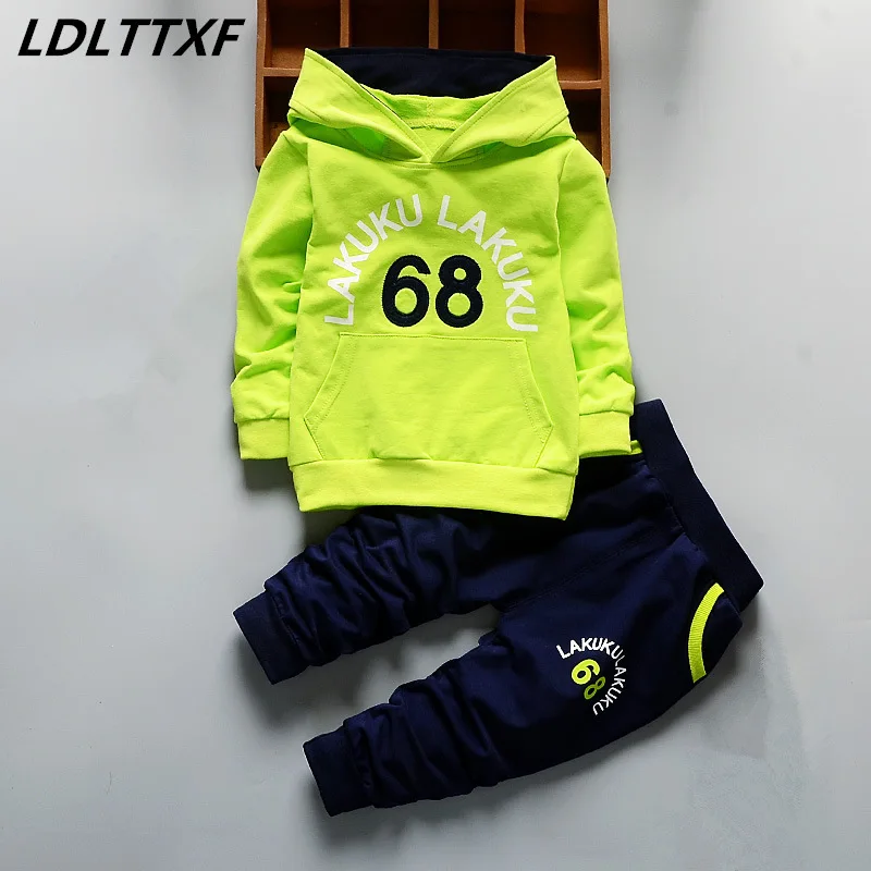 2018 Spring Letter New Casual Boy Tracksuit Pullover Jogging Set Childen Hoodies Sweatpants Sports Suit Children's Clothing |