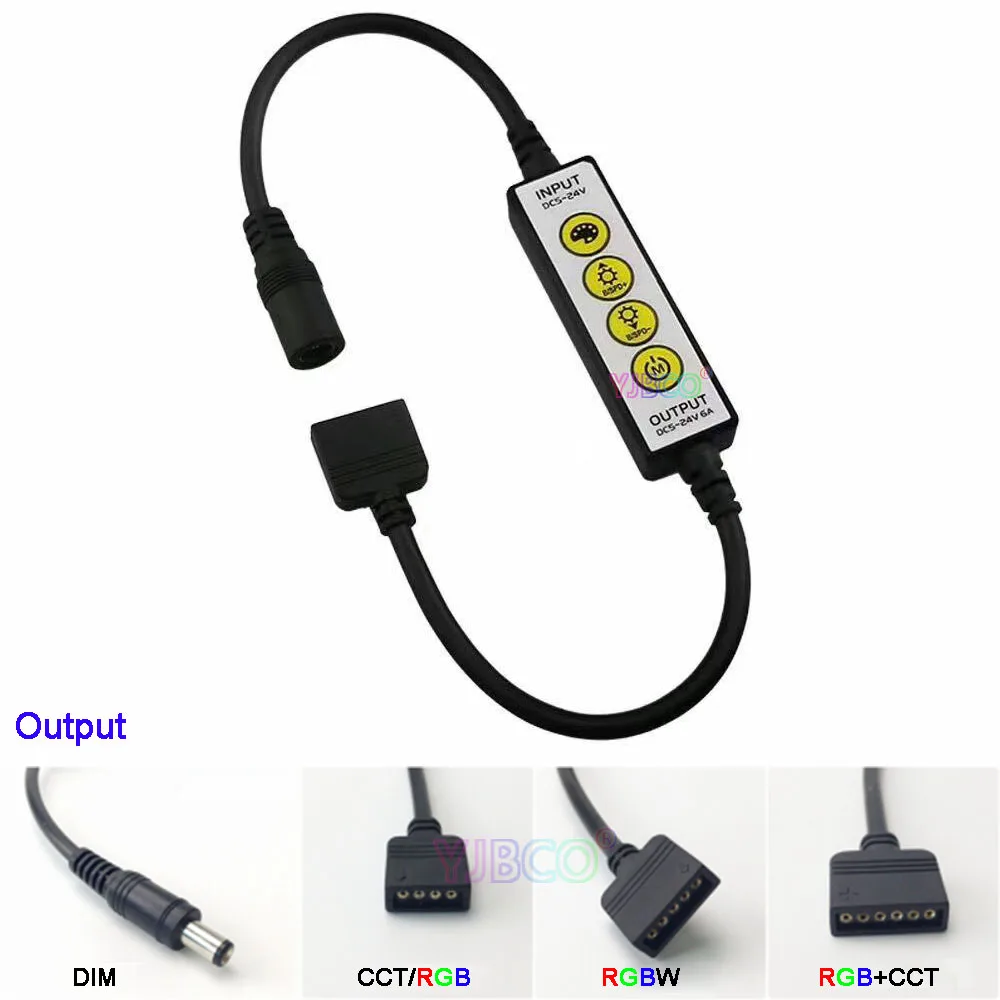 Новинка миниатюрный одноцветный светодиодный контроллер CCT/ RGB/ RGBW/ RGB + CCT 4 клавиши