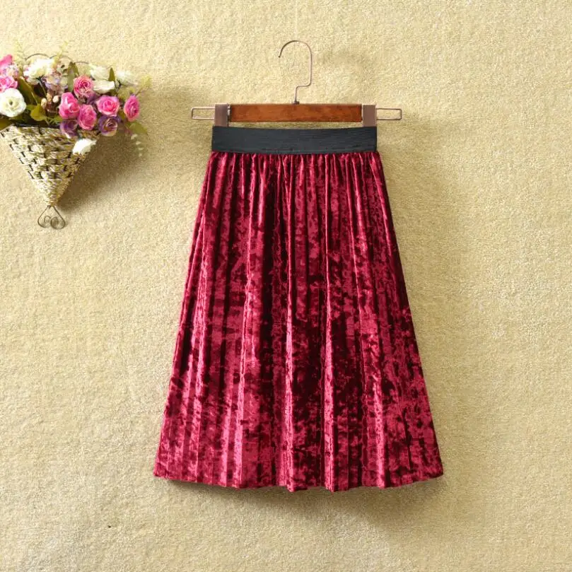 red without tulle Одежда с обеих сторон; коллекция года; плиссированная бархатная юбка; детская юбка; shein; детская юбка; длинные фатиновые юбки для маленьких девочек - Цвет: red without tulle