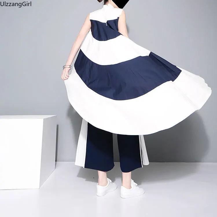 Женская шифоновая блузка в полоску с высоким воротником|Блузки| |