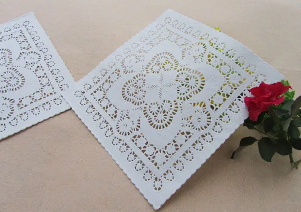(100 шт./лот) 8 ''кружево квадратной бумаги салфетки для рукоделия Doyleys Свадебные