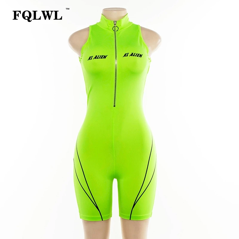 FQLWL черные облегающие короткие летние женские сексуальные Клубные Комбинезоны