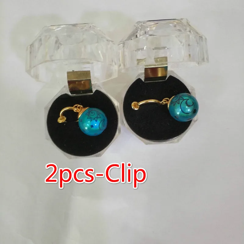 2pcs-Clip Elizabeth Liones серьги для косплея аксессуары Seven Deadly Sins синие серьги-гвоздики ручной работы - Окраска металла: 2pcs-Clip