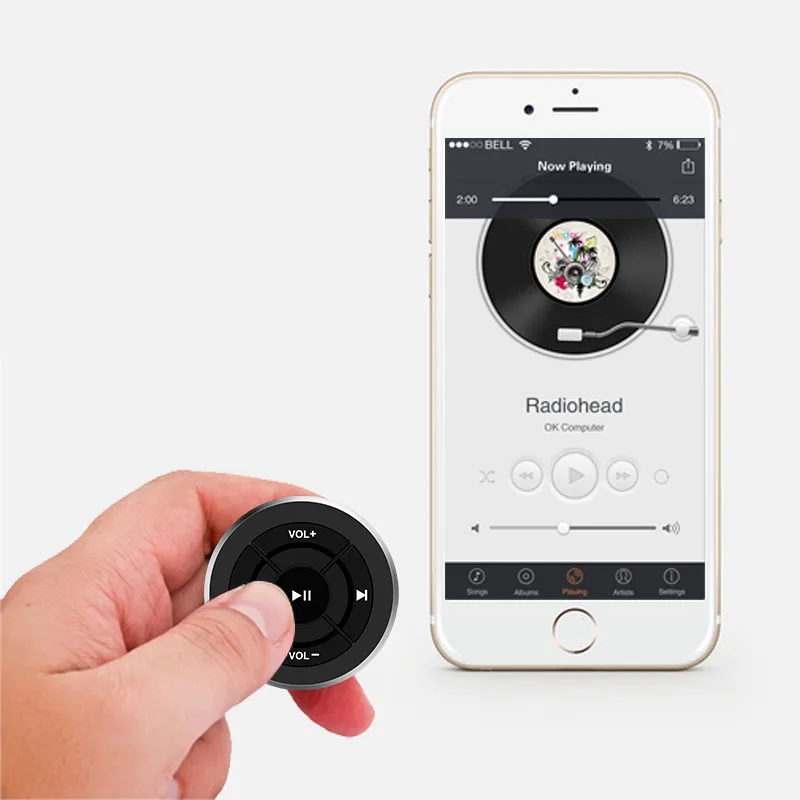 Беспроводной Bluetooth пульт дистанционного управления автомобильный руль мотоцикл велосипед руль медиа кнопка для iPhone для Samsung Android телефон