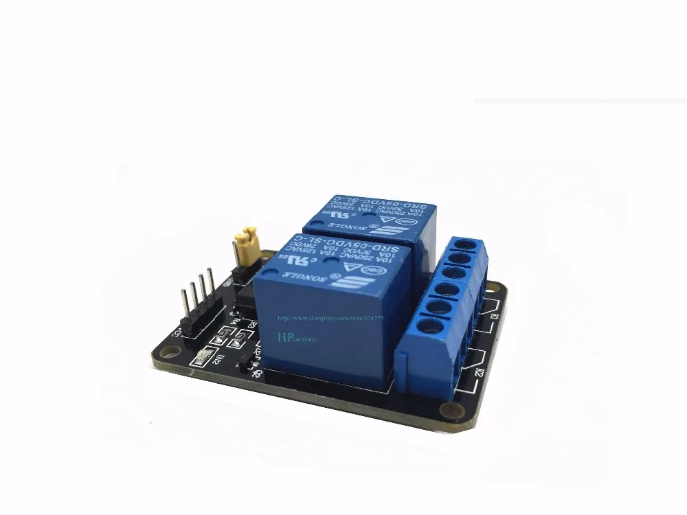 2-канальный релейный модуль реле для расширения платы 5 В срабатывающий 2-полосный