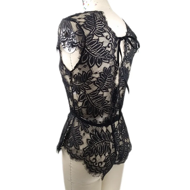 MILLYN Erotic Lingerie Plus Size Lace Teddy V Neck Sexy Hot Transparent Teddies Sleepwear |