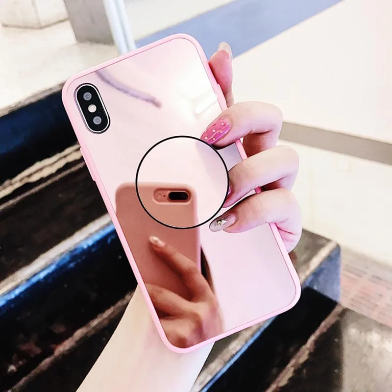 Kerzzil Luxury Mirror Flash Fashion Holder Stand Case For iPhone 7 6 6S Plus 8 X XS MAX Soft TPU Cover XR Capa |