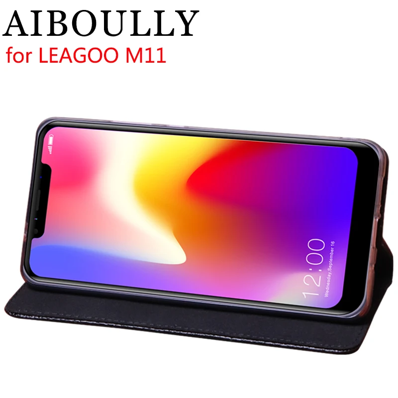 Роскошный кожаный флип-чехол aibloly для LEAGOO M11 5 дюймов чехол-подставка мобильного
