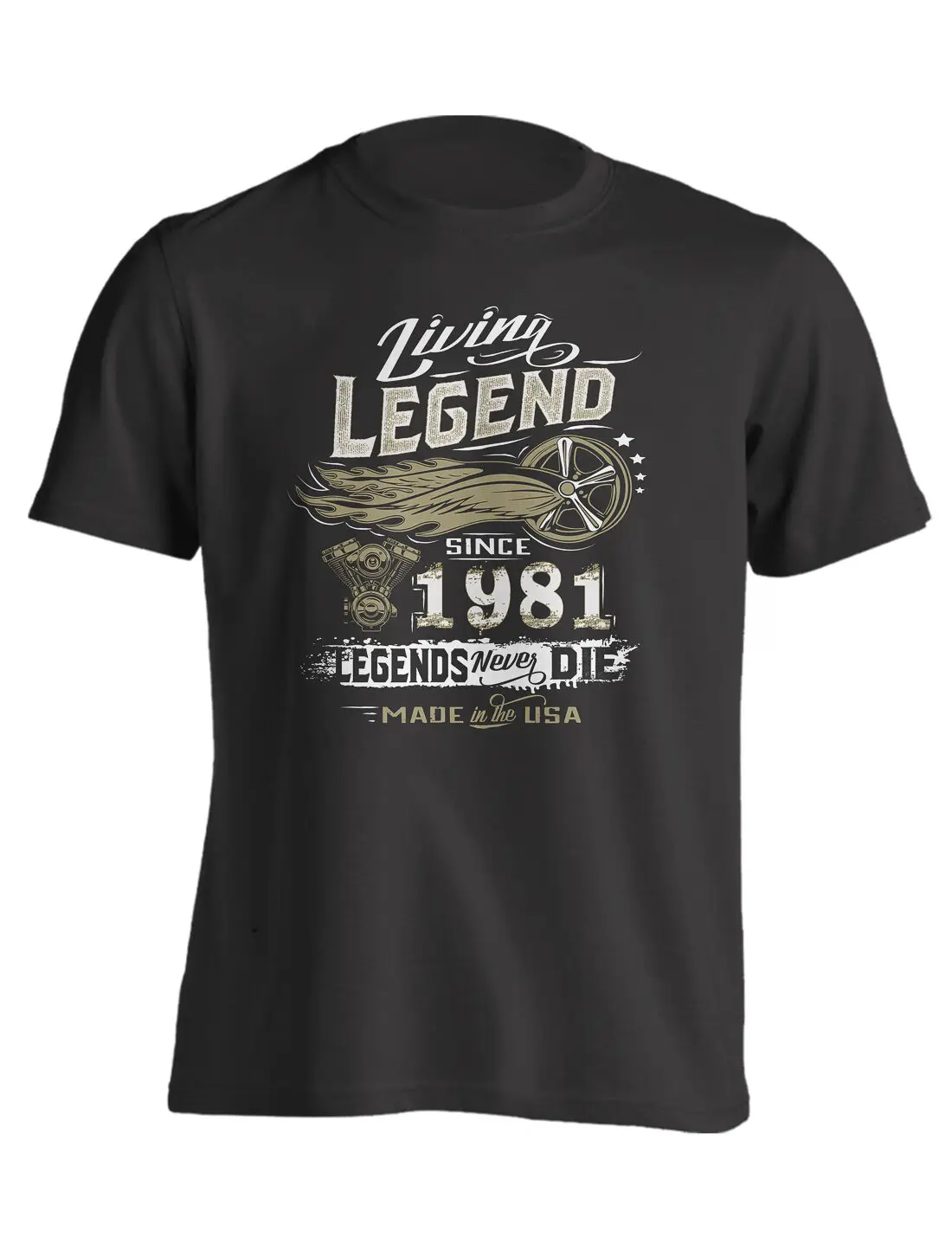 

38Th Birthday Living Legend Gift Shirt Born In 1981 Turning 38 In 2019 Summer Cotton Short Sleeve O-Neck Tops Hip Hop T shirts