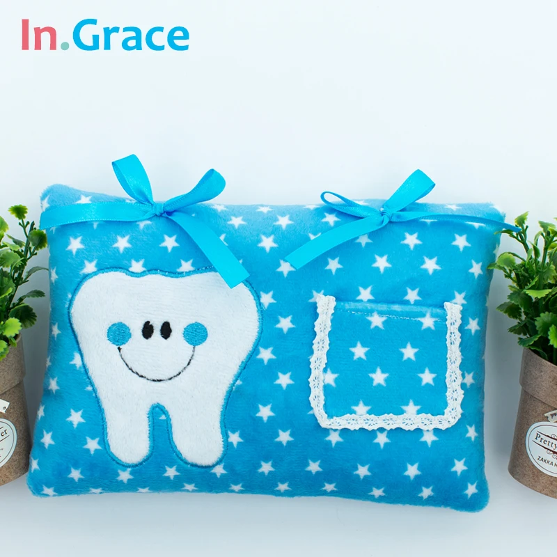 

InGrace Cute Soft Tooth Fairy Pillow for Boys and Girls Star Printed baby pillow A rating PP cotton inside 21CM*15CM free ship