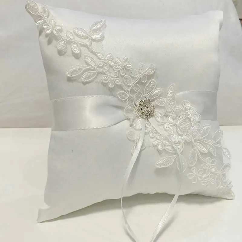 Белое кружевное свадебное кольцо подушка Coussin альянс обручальное подушки