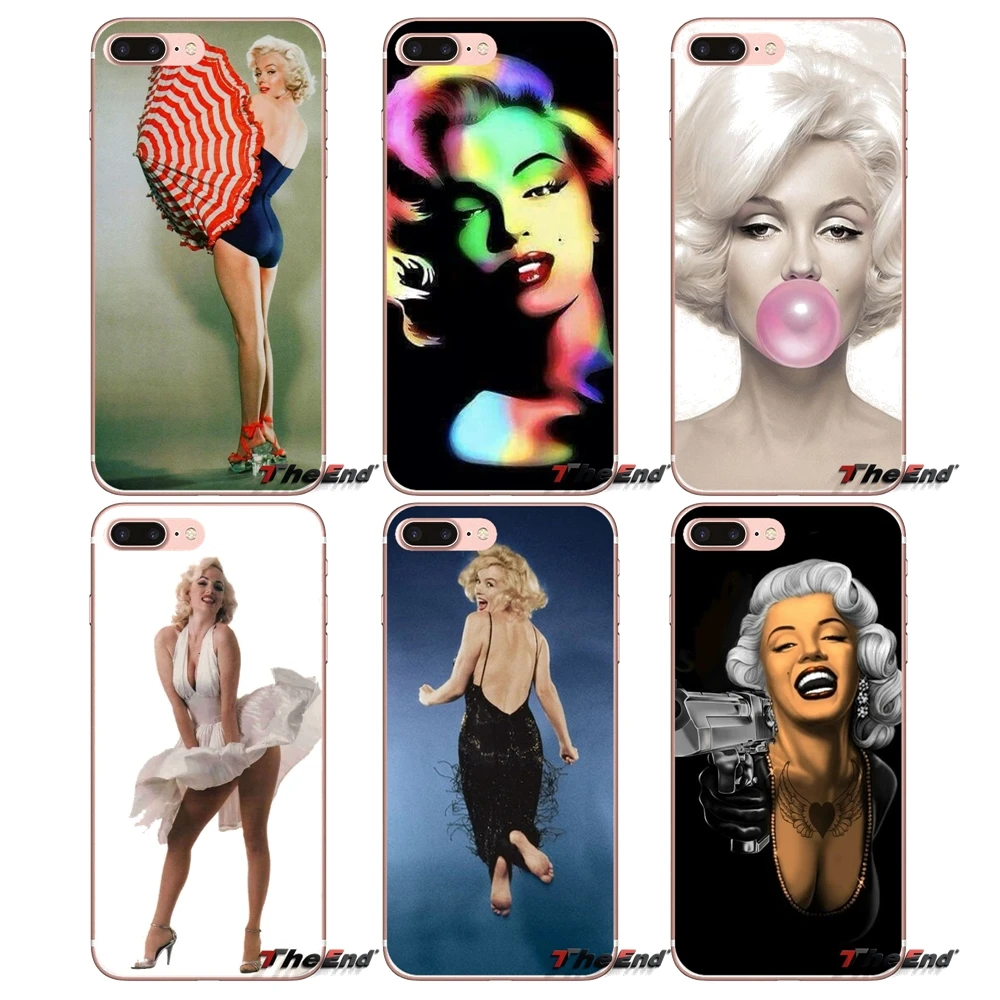 Для Samsung Galaxy S2 S3 S4 S5 MINI S6 S7 edge S8 S9 Plus Note 2 3 4 5 8 Coque Fundas Мэрилин Монро прозрачный мягкий