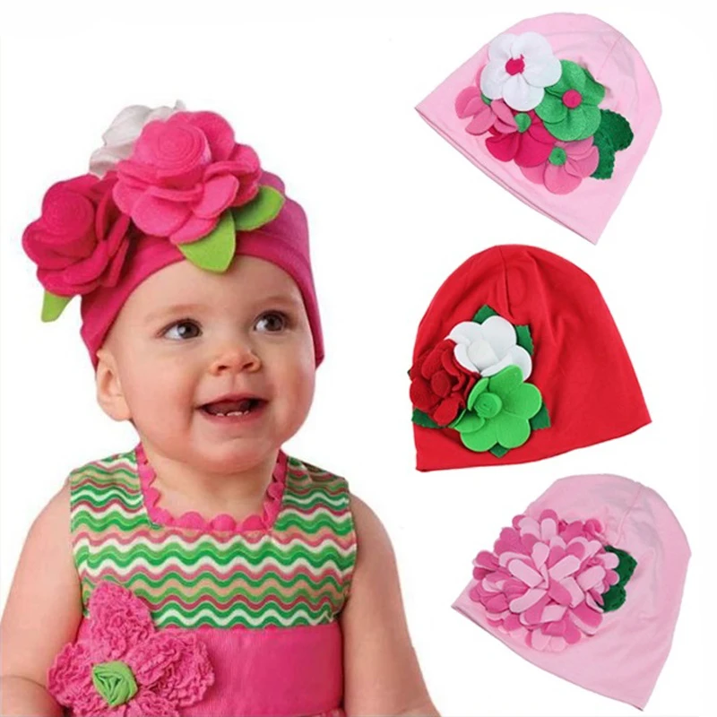Одежда с цветочным рисунком для шапочкой новорожденных хлопковая шапка малышей