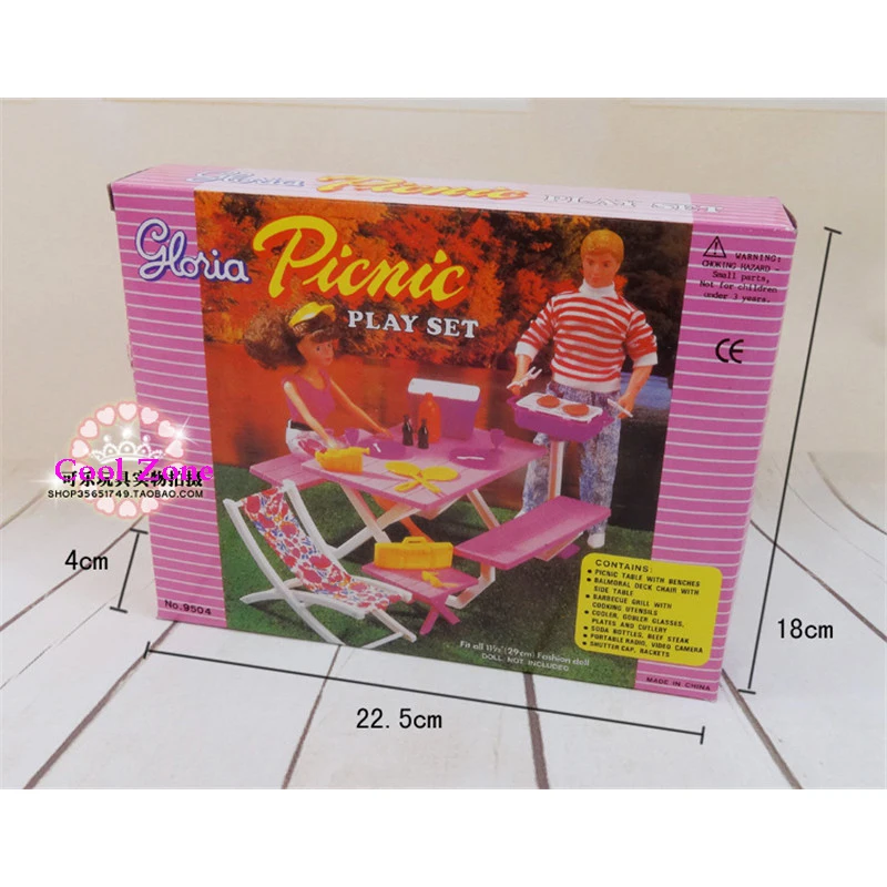 Миниатюрный Пикник Мебель для куклы Барби дома Ролевые игры Игрушечные лошадки