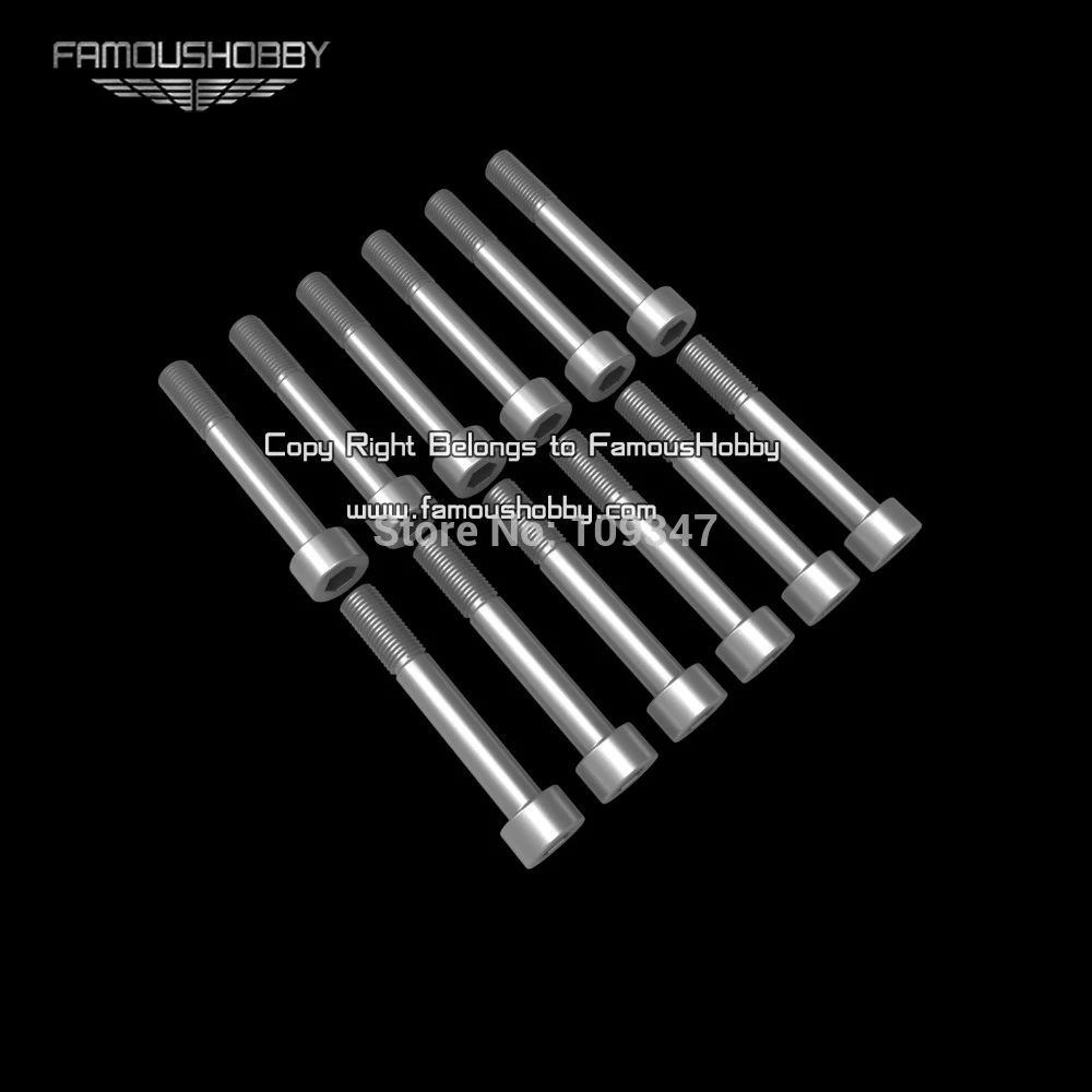 Famoushobby SCW052 12 шт. головок из нержавеющей стали болты m4x25мм с половинной резьбой для