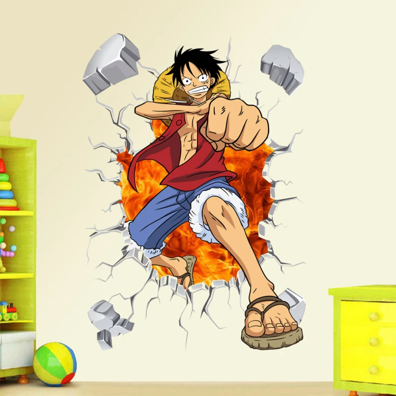 Горячая Распродажа 70*50 см Po One Piece Monkey D. Luffy аниме стикер 3D визуальный эффект обои s