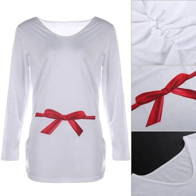 Осень бантом Повседневная Удобная хлопковая куртка для беременных с длинными