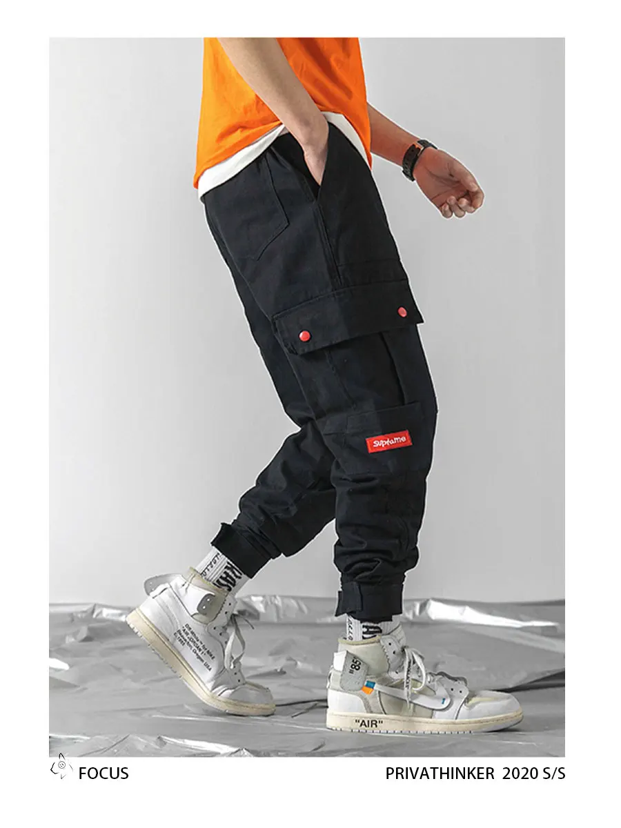 Privathinker Joggers Ankel-length камуфляжные штаны мужские японские спортивные штаны с карманами мужские корейские штаны спортивные штаны в стиле хип-хоп 4XL