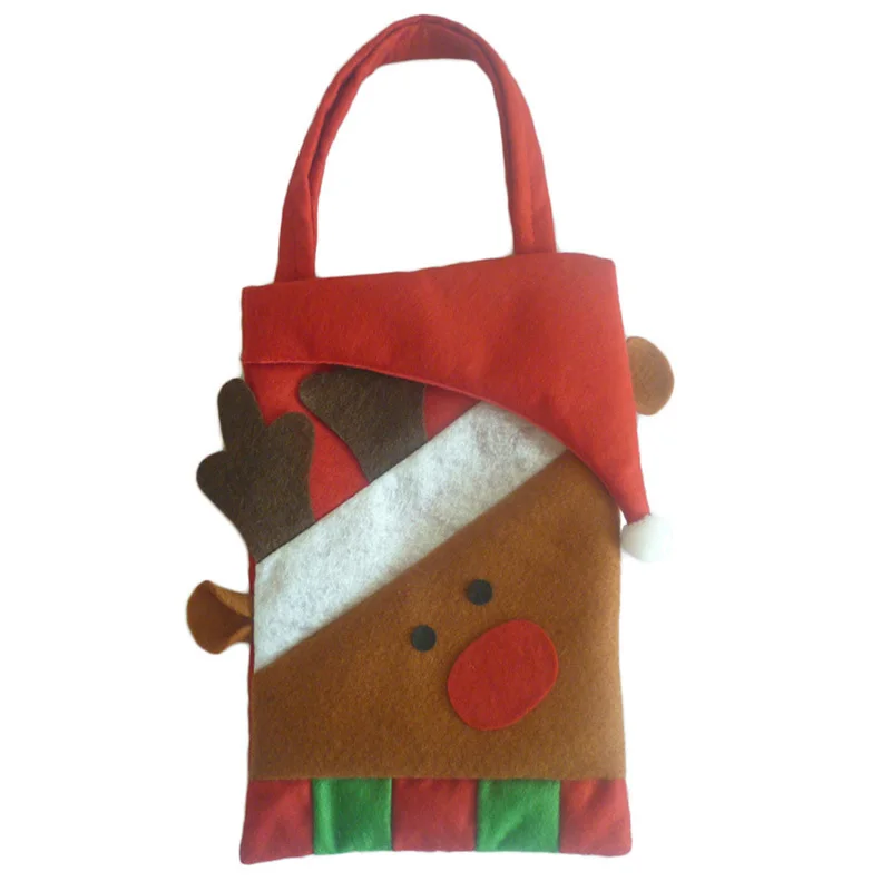 Милые рождественские подарочные сумки Санта Клаус Снеговик Счастливого