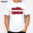 Футболка BLWHSA мужская летняя, модная дизайнерская хлопковая смешная футболка с коротким рукавом, Латвия, этническая ностальгия, топы
