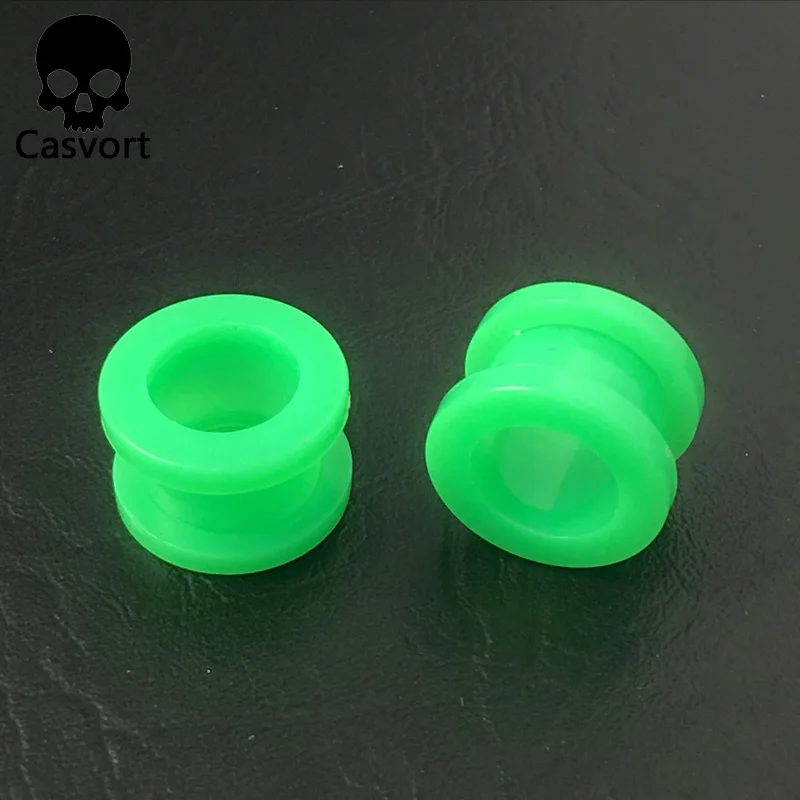 olive-green Casvort дешевые акриловые Винтовые Тоннели для ушей и туннелированный пирсинг Носилки Серьги Туннели ювелирные изделия пара 2 шт Лот - Окраска металла: olive-green