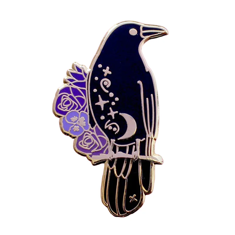 

Crow enamel pin