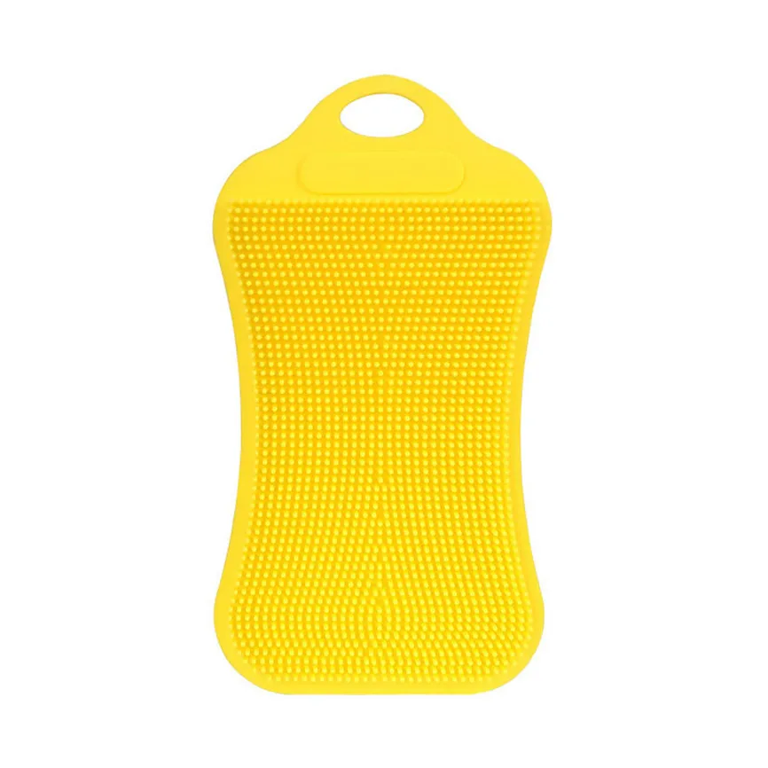 Yellow Волшебные чистящие щетки силиконовые блюдо губка для мытья, скребок Кухня щетка для мытья миска кастрюля железные мочалки очиститель J#1 - Цвет: Yellow